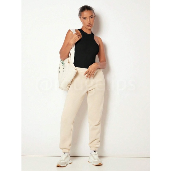 Black Rib Knit Tank Top Racerback / Front - Picture 3 of 10